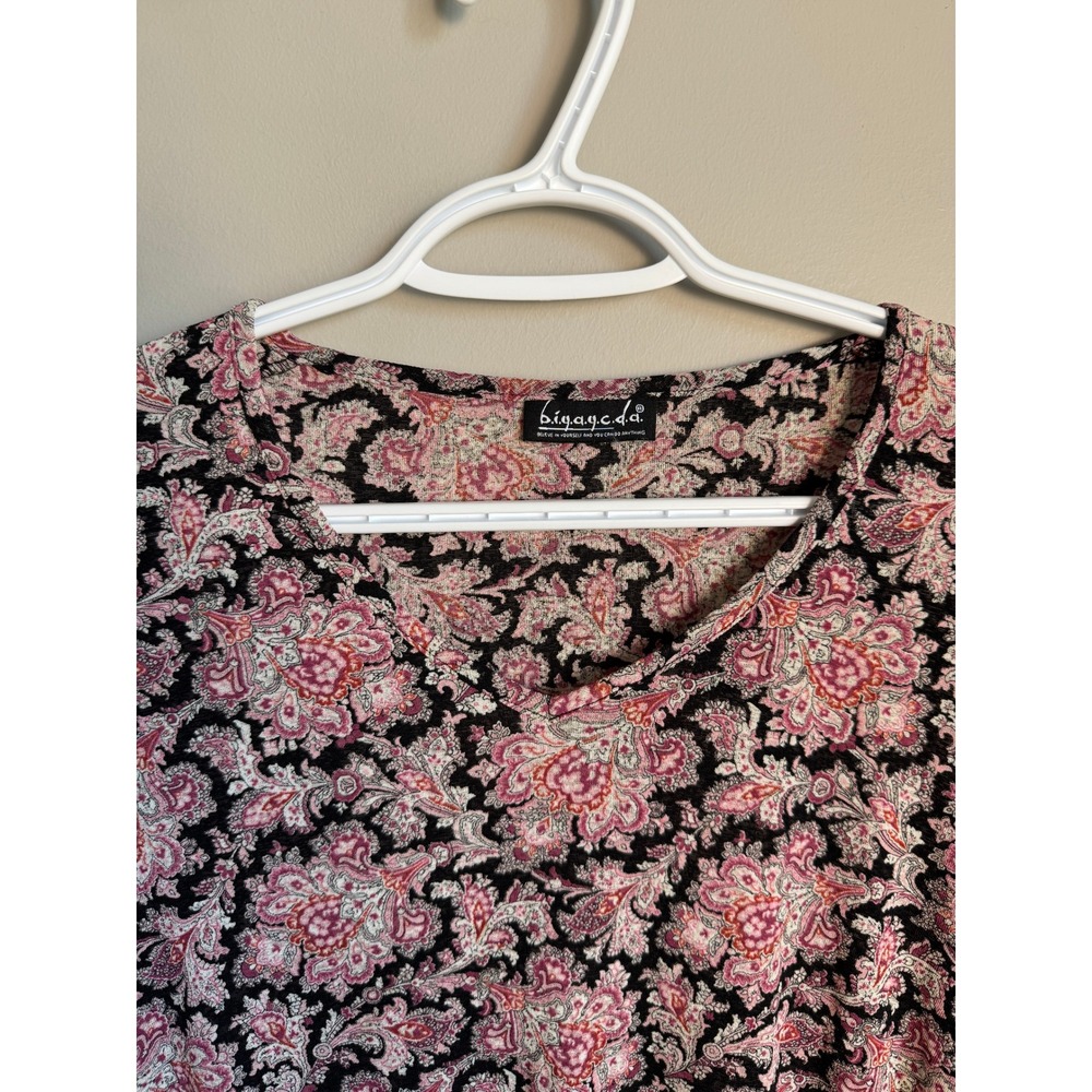 B.I.Y.A.Y.C.D.A. Paisley Bell Sleeve Top‎ Pink Multi Boho Cottagecore Y2K Hippie - Picture 4 of 11